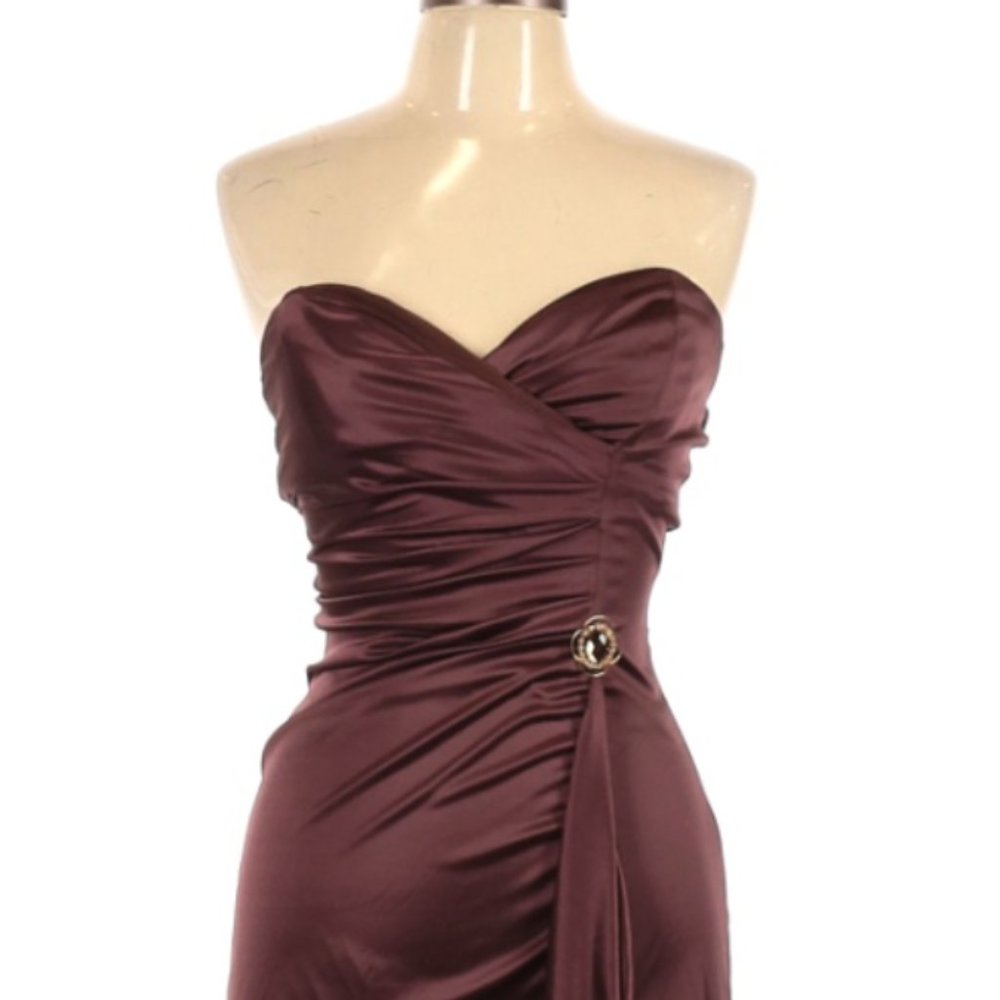 Maroon Strapless Dress